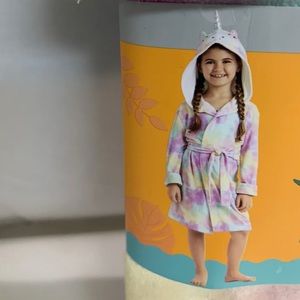 Brand new Unicorn swimming robe for girls XS sz 4/5 towell with Belt